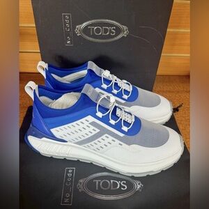 Tod's No_Code White and Blue Athletic Running Italy Sneakers Shoes 9 $825